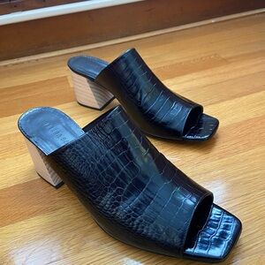 Freda Salvador Leather Heel Slides - Sz 10 - New